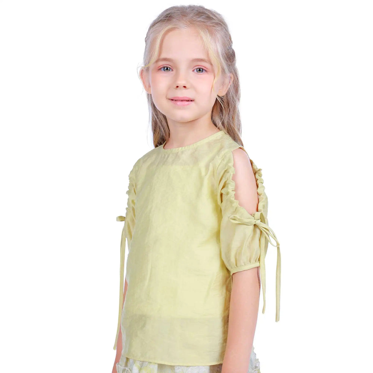 Plain Elegant Blouse For Girls 130 | 7-8Y Light Yellow 130 | 7-8Y,49,70,27, Image