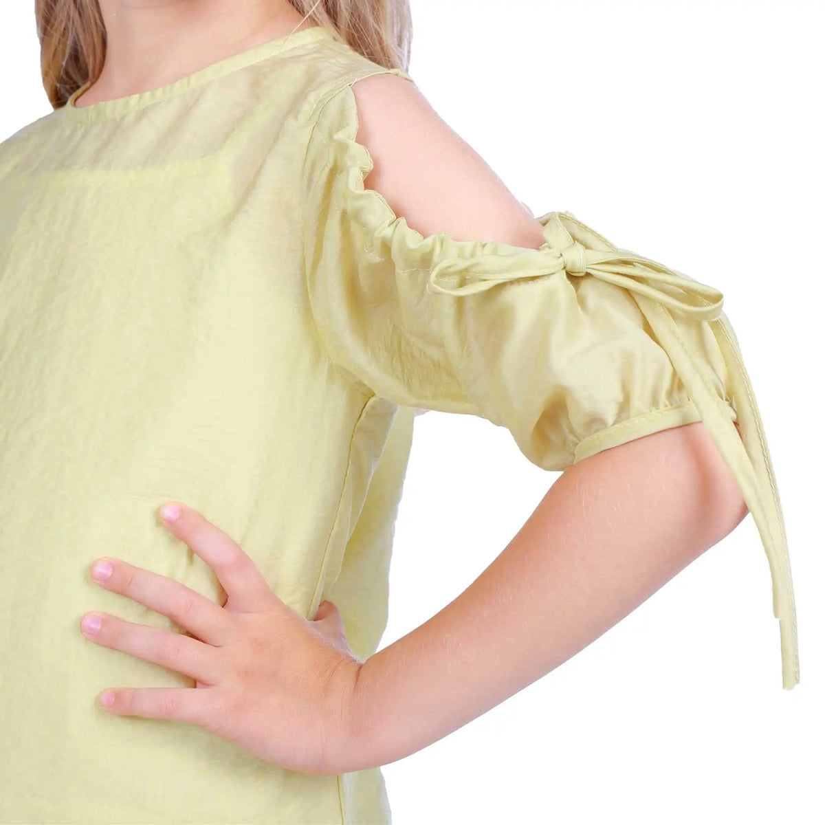 Plain Elegant Blouse For Girls 140 | 8-9Y Light Yellow 140 | 8-9Y,52.5,74,28, Image