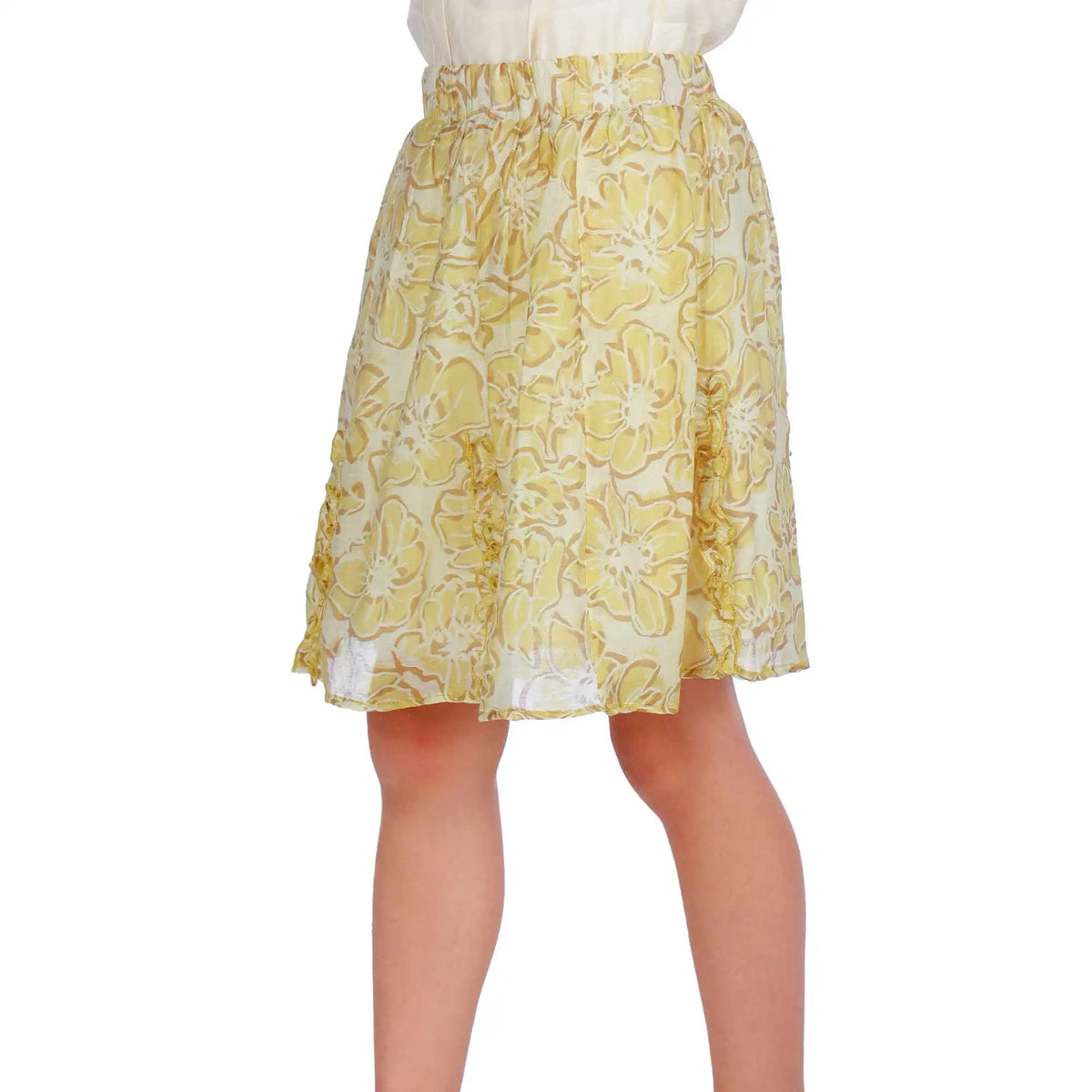 Kalush Elegant Skirt For Girls 130 | 7-8Y Yellow Flower 130 | 7-8Y,41,51,,78 Image