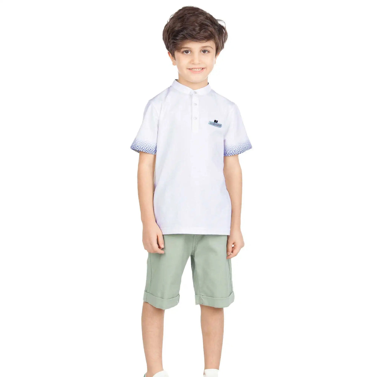 Ordinary Elegant Shorts For Boys 100 | 3Y Gray Green 100 | 3Y,33,52,41.5,66 Image