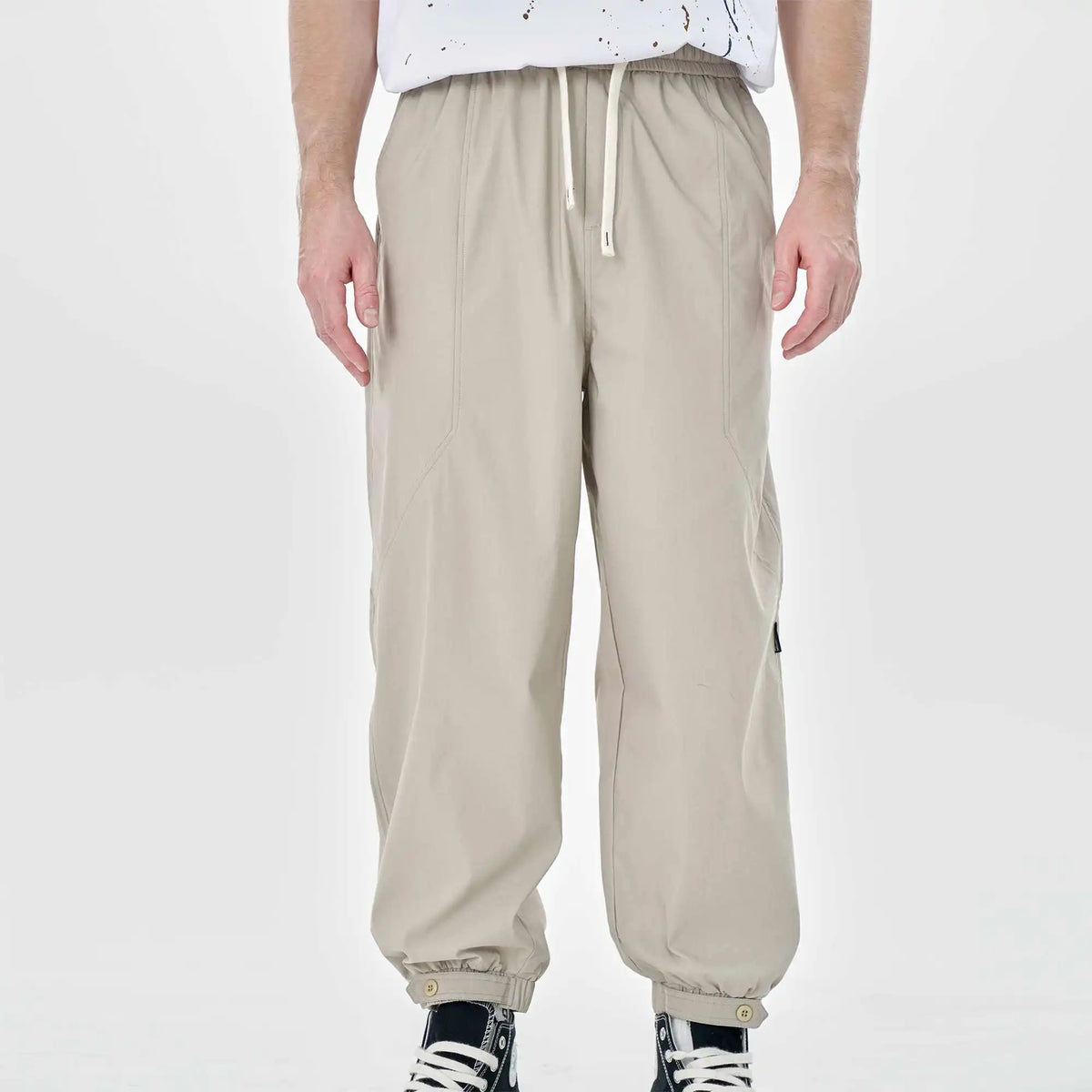 ankle tied casual pants for men image