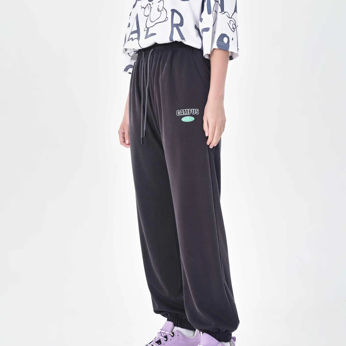 ankle tied casual pants for women image