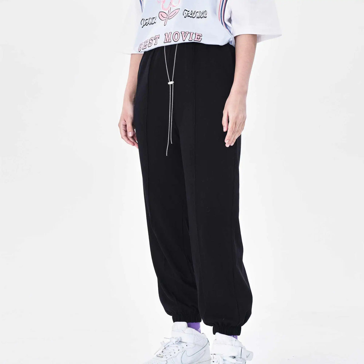 ankle tied casual pants for women image