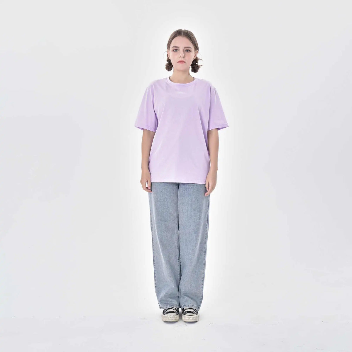 Printed Casual T.Shirt For Women M Light Purple 67,105,24,, Image