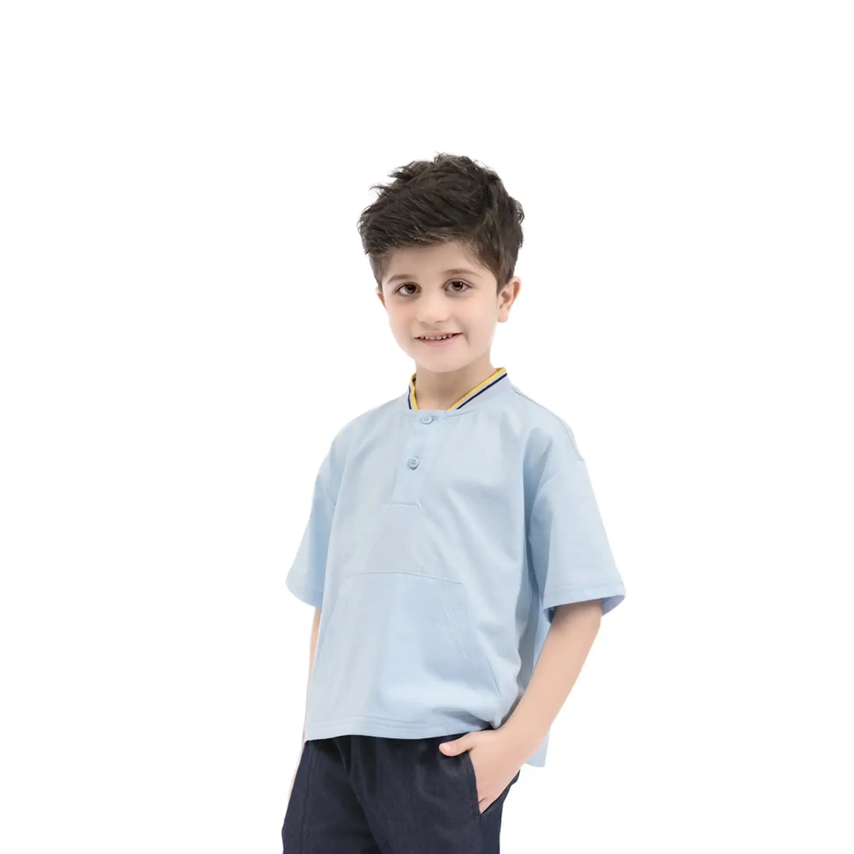 plain casual t shirt for boys image