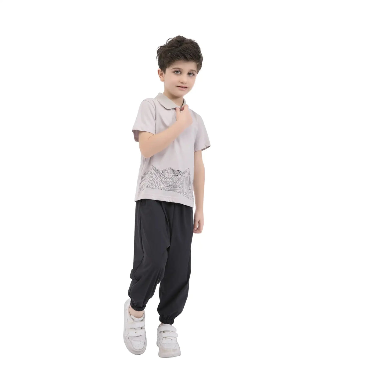 Ankle-tied Casual Pants For Boys 120 | 5-6Y Dark Gray 120 | 5-6Y,69,50,55,91 Image