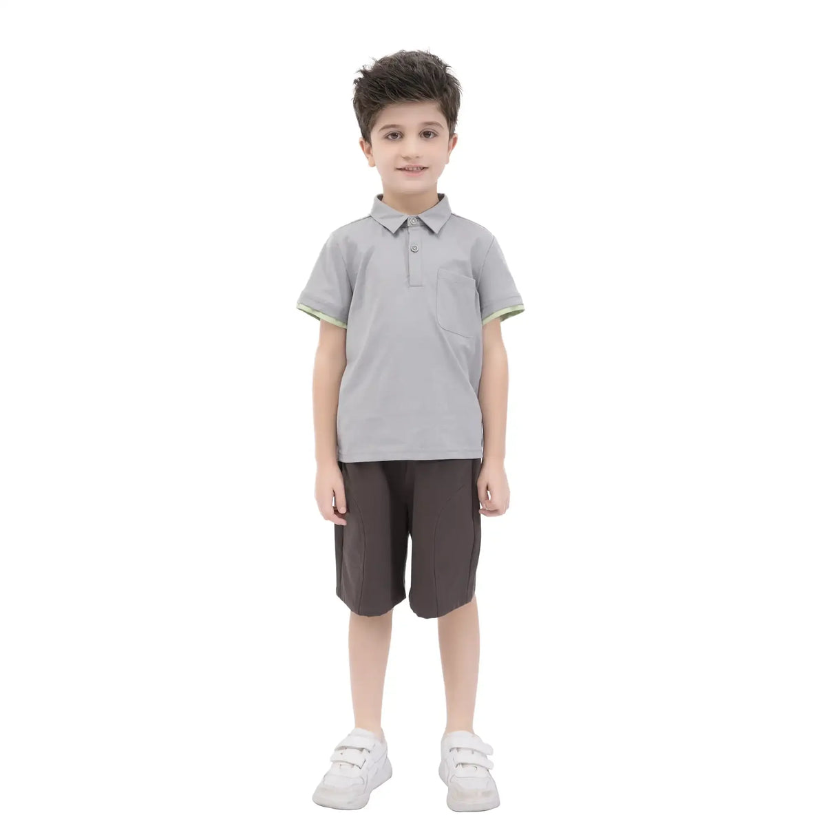 Color-Blocked Casual Polo Shirt For Boys