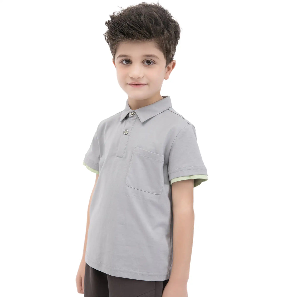 Color-Blocked Casual Polo Shirt For Boys