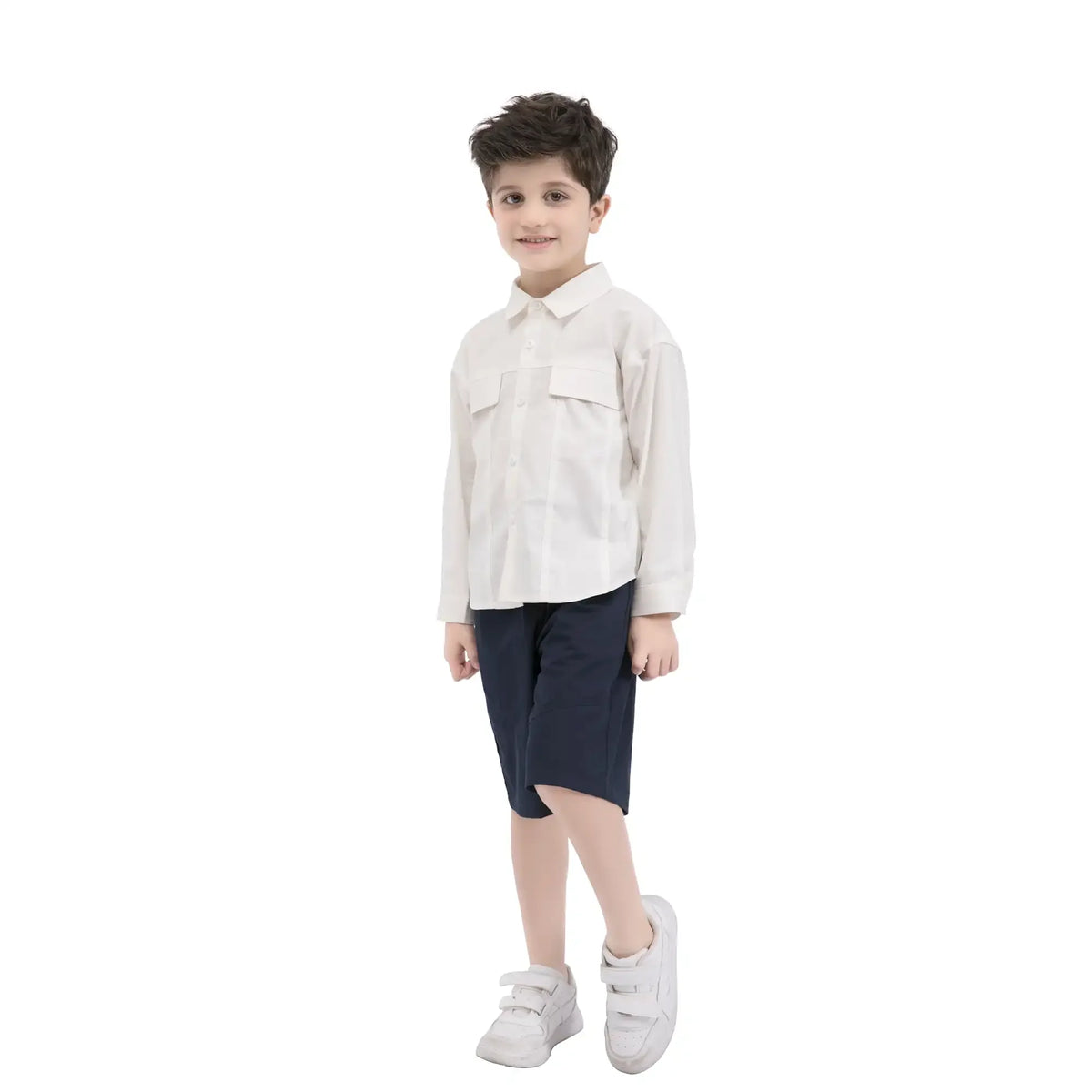 Plain Casual Shirt For Boys 120 | 5-6Y White 120 | 5-6Y,49,81,37, Image