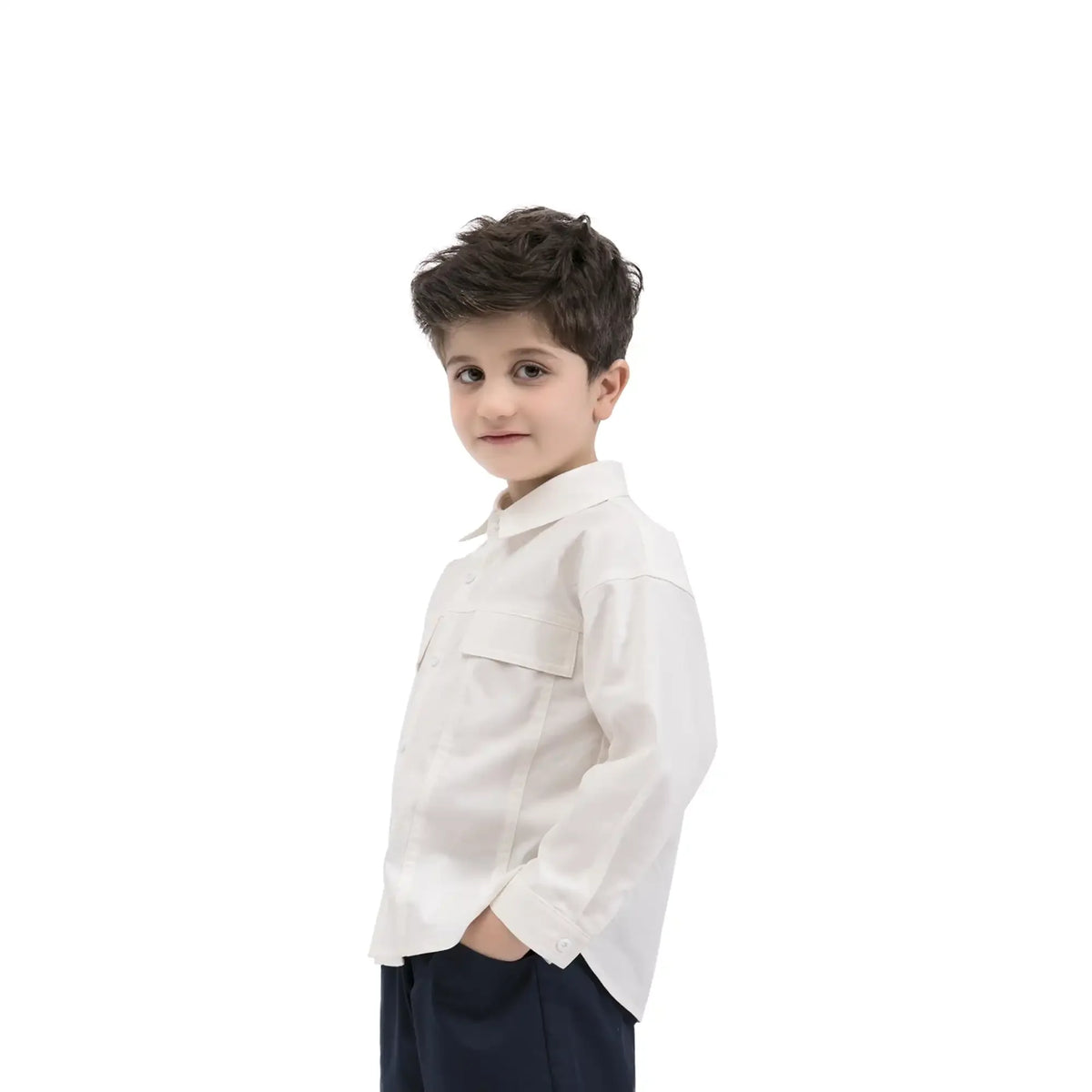 Plain Casual Shirt For Boys 100 | 3Y White 100 | 3Y,41,71,31, Image