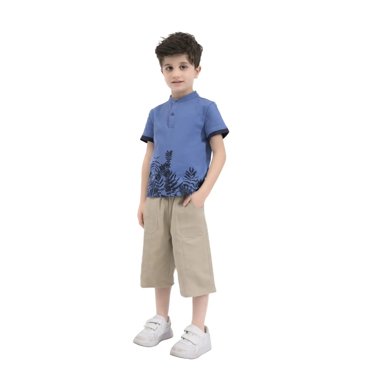 Straight-Leg Casual Pants For Boys 120 | 5-6Y Khaki 120 | 5-6Y,49.5,50,49.7,83 Image