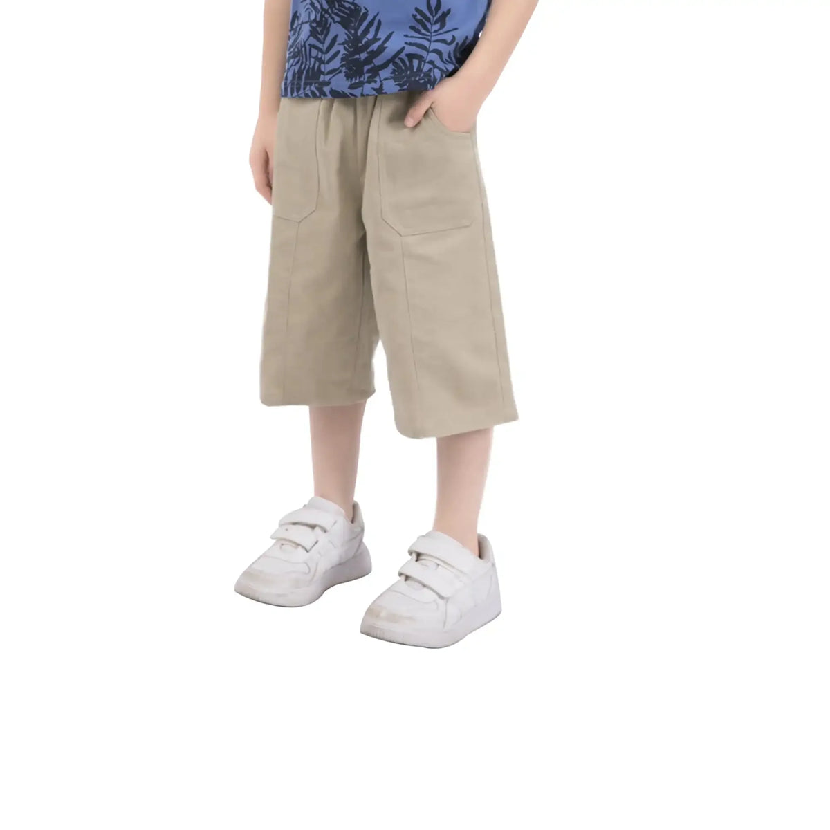 Straight-Leg Casual Pants For Boys 130 | 7-8Y Khaki 130 | 7-8Y,54,52,52.4,88 Image