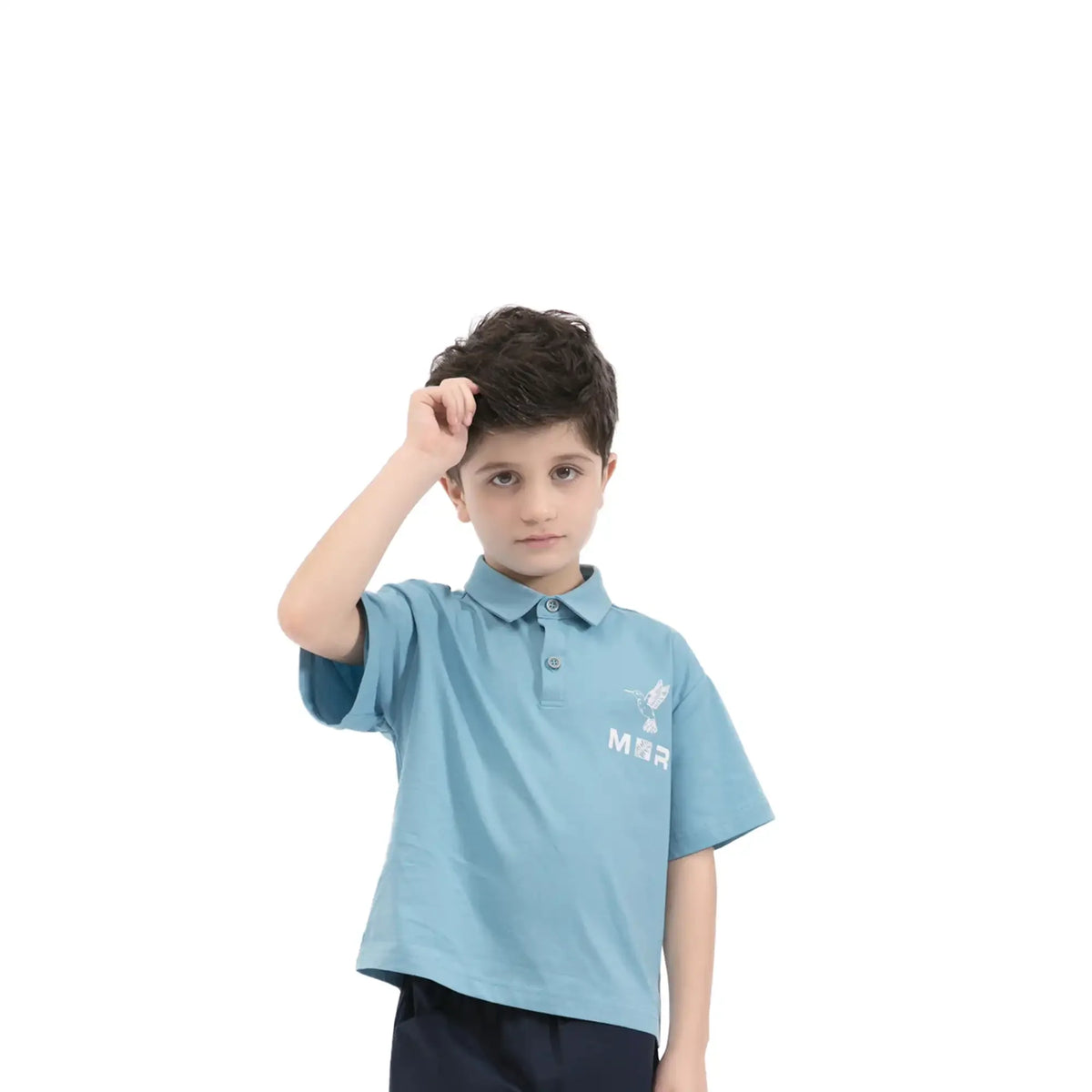 printed casual polo shirt for boys image