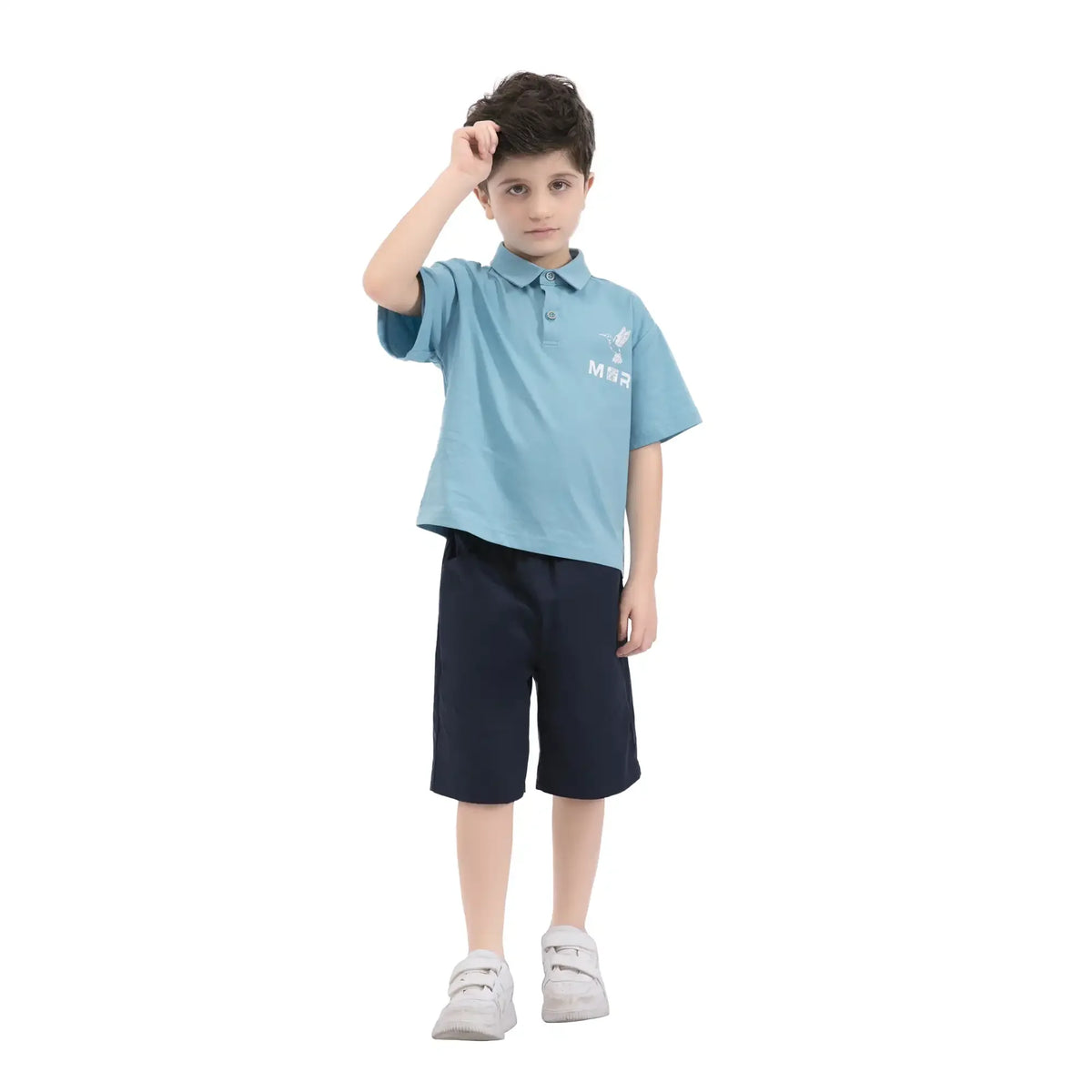 printed casual polo shirt for boys image