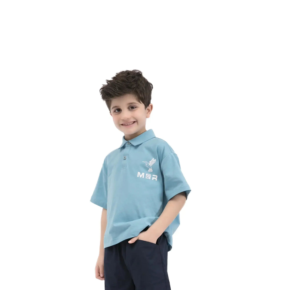 printed casual polo shirt for boys image