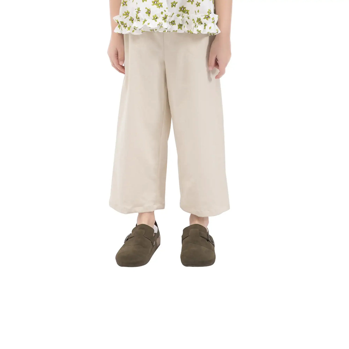 Straight-Leg Casual Pants For Girls 100 | 3Y Khaki 100 | 3Y,56,46,44.2,66 Image