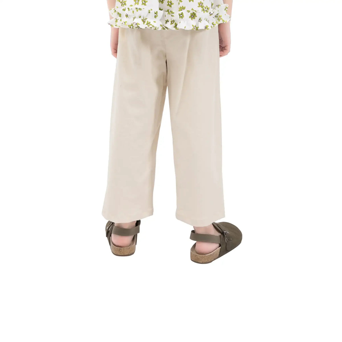 Straight-Leg Casual Pants For Girls 110 | 4-5Y Khaki 110 | 4-5Y,62,48,46.5,70 Image