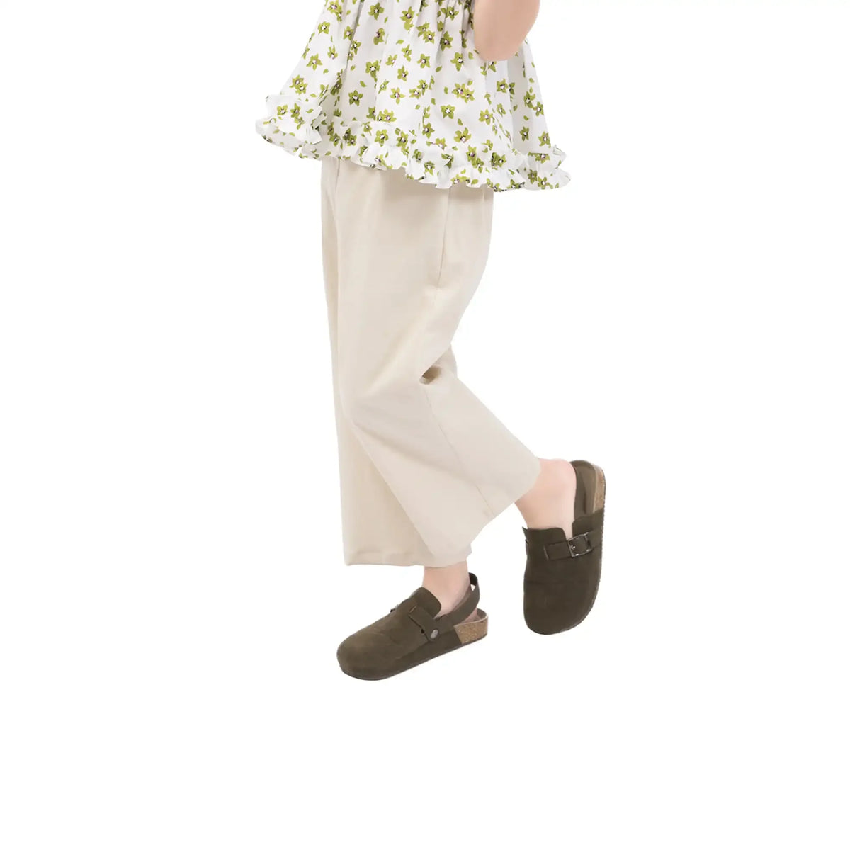 Straight-Leg Casual Pants For Girls 130 | 7-8Y Khaki 130 | 7-8Y,74,52,51.1,78 Image