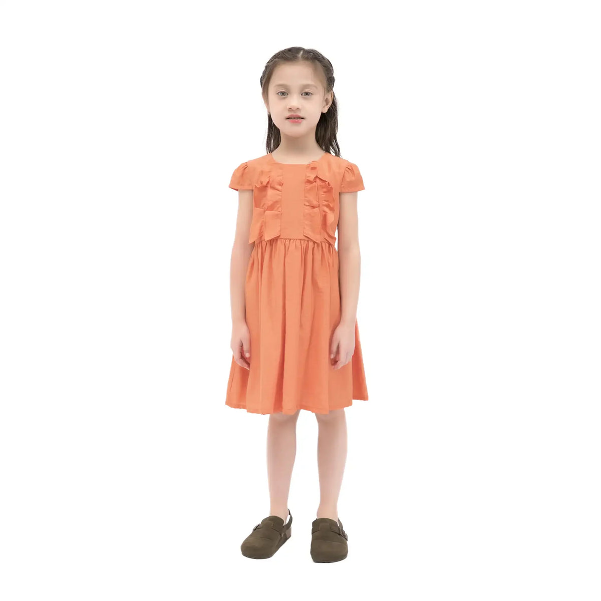 Plain Casual Dress For Girls 100 | 3Y Watermelon Red 100 | 3Y,57,62,7.5,60 Image