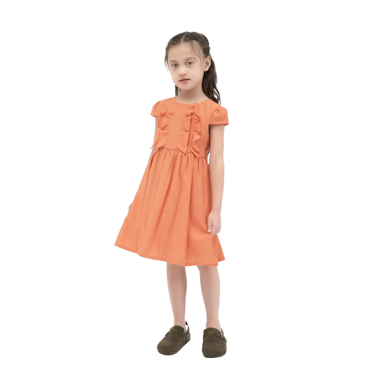 Plain Casual Dress For Girls 110 | 4-5Y Watermelon Red 110 | 4-5Y,63,66,8,64 Image