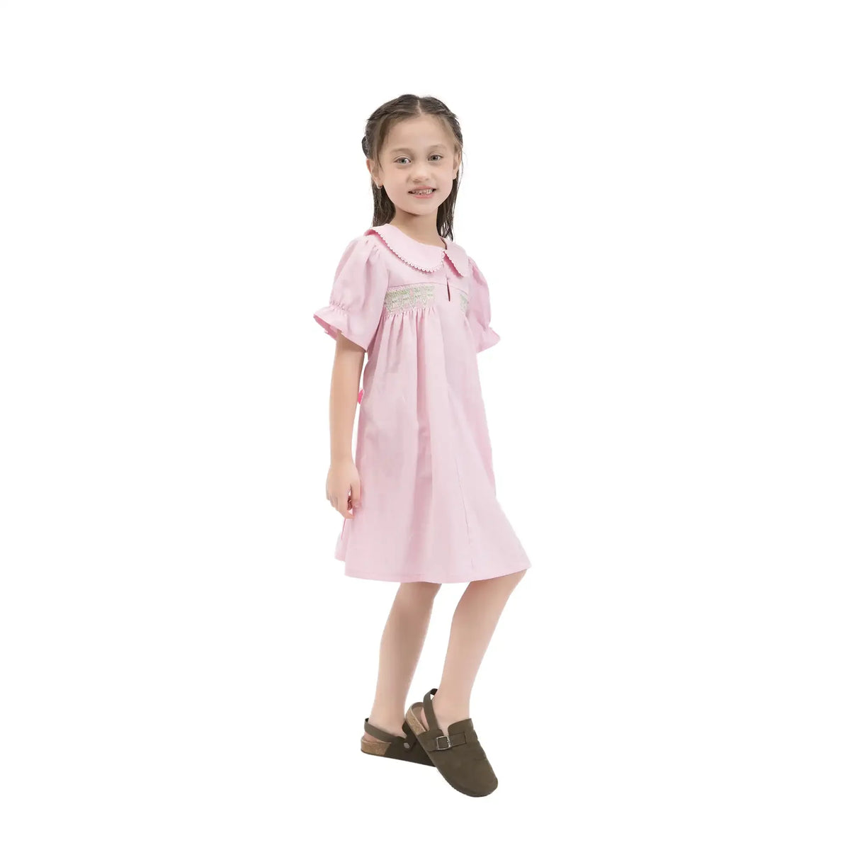 Quilting Casual Dress For Girls 120 | 5-6Y Pink 120 | 5-6Y,69,70,18.5, Image