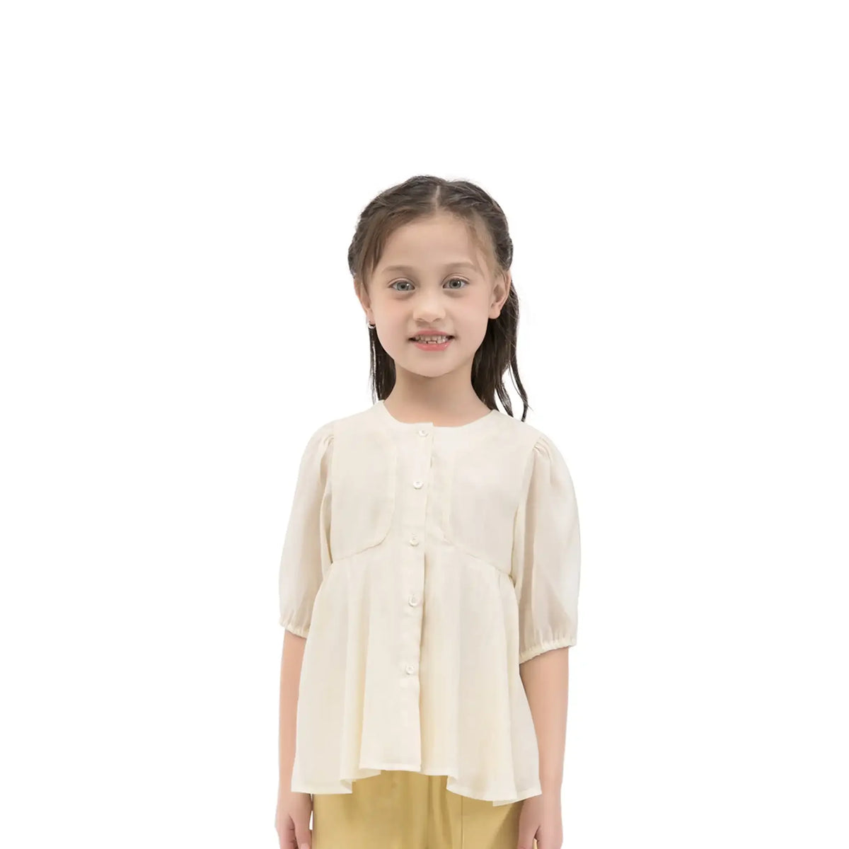 Plain Casual Shirt For Girls 100 | 3Y Beige 100 | 3Y,41,62,21, Image