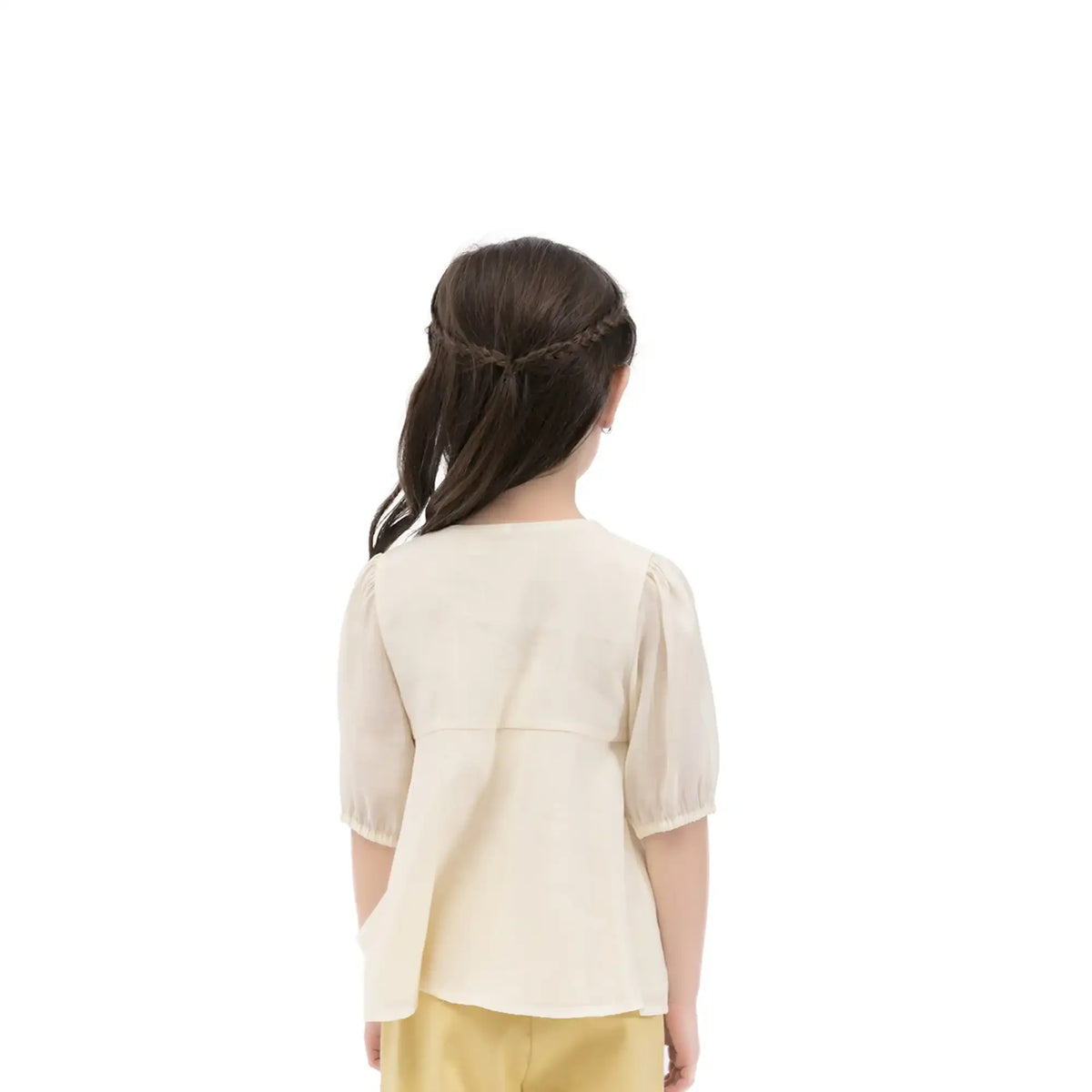 Plain Casual Shirt For Girls 110 | 4-5Y Beige 110 | 4-5Y,44.5,66,23, Image