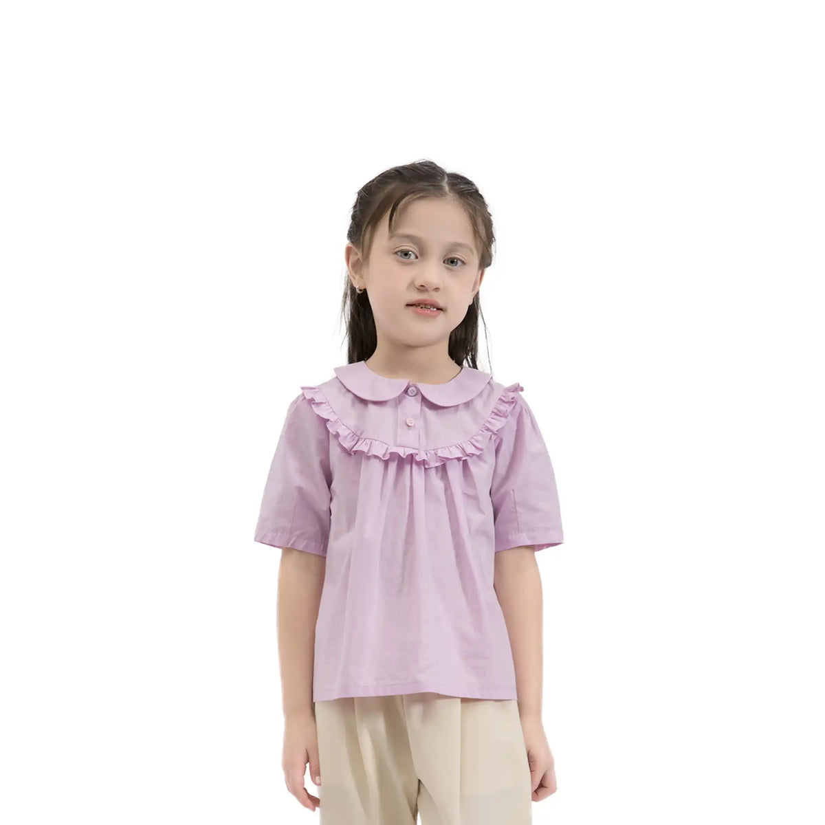 Plain Casual Blouse For Girls 100 | 3Y Pink Purple 100 | 3Y,40,64,18, Image