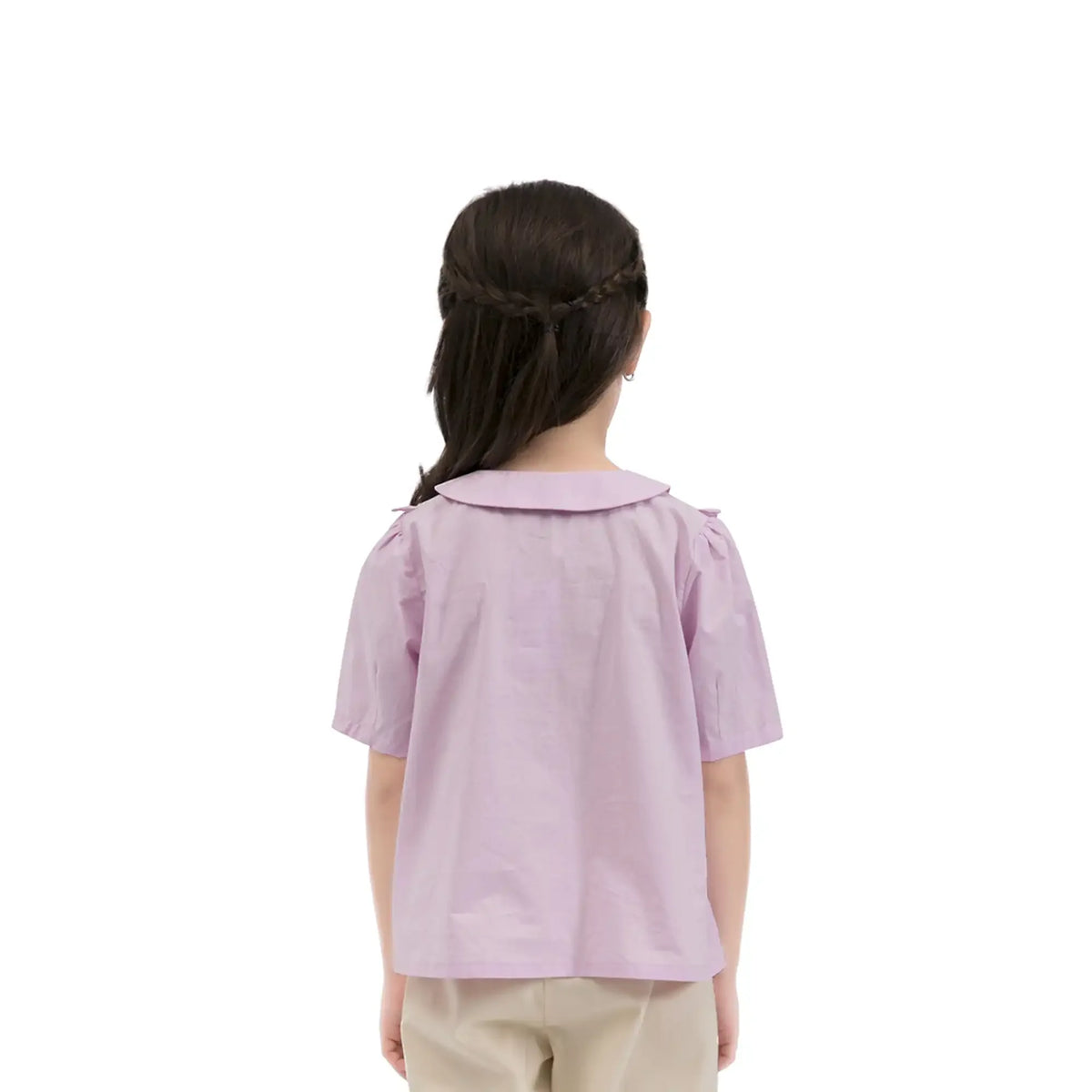 Plain Casual Blouse For Girls 110 | 4-5Y Pink Purple 110 | 4-5Y,43,68,19.5, Image