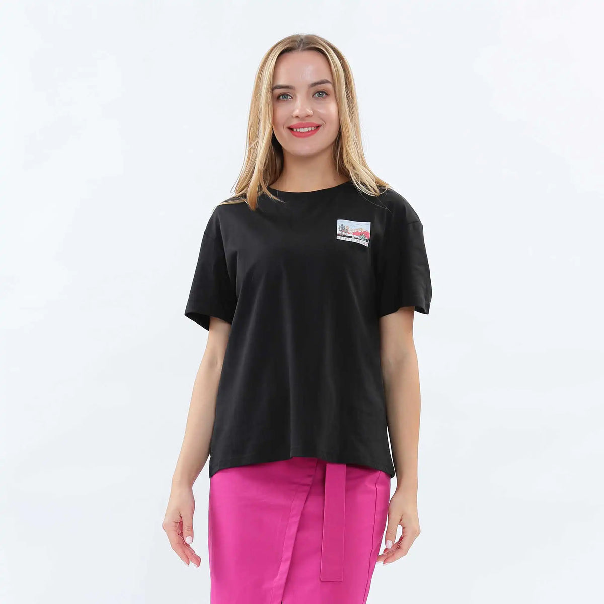 Printed Fashion T.Shirt For Women S Black S,60,101,18.5, Image