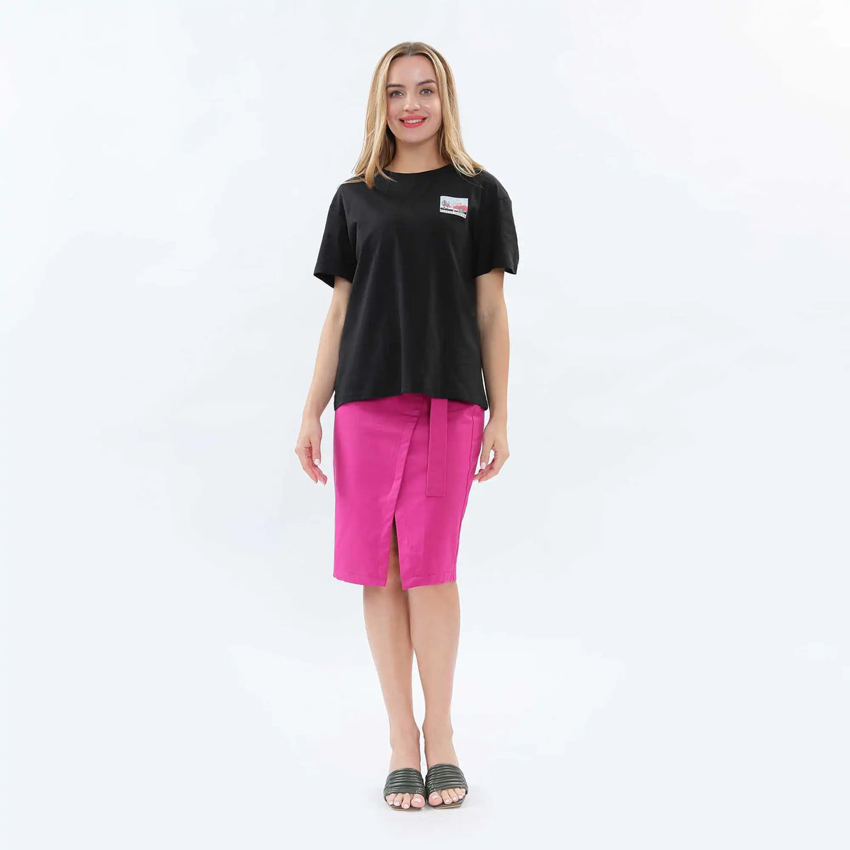 Printed Fashion T.Shirt For Women L Black L,62,109,19.5, Image