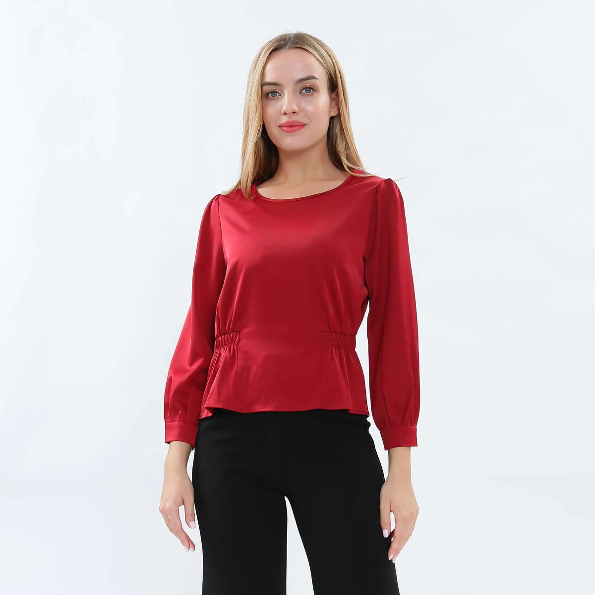 Plain Fashion Blouse For Women S Maroon S,53,94,57, Image