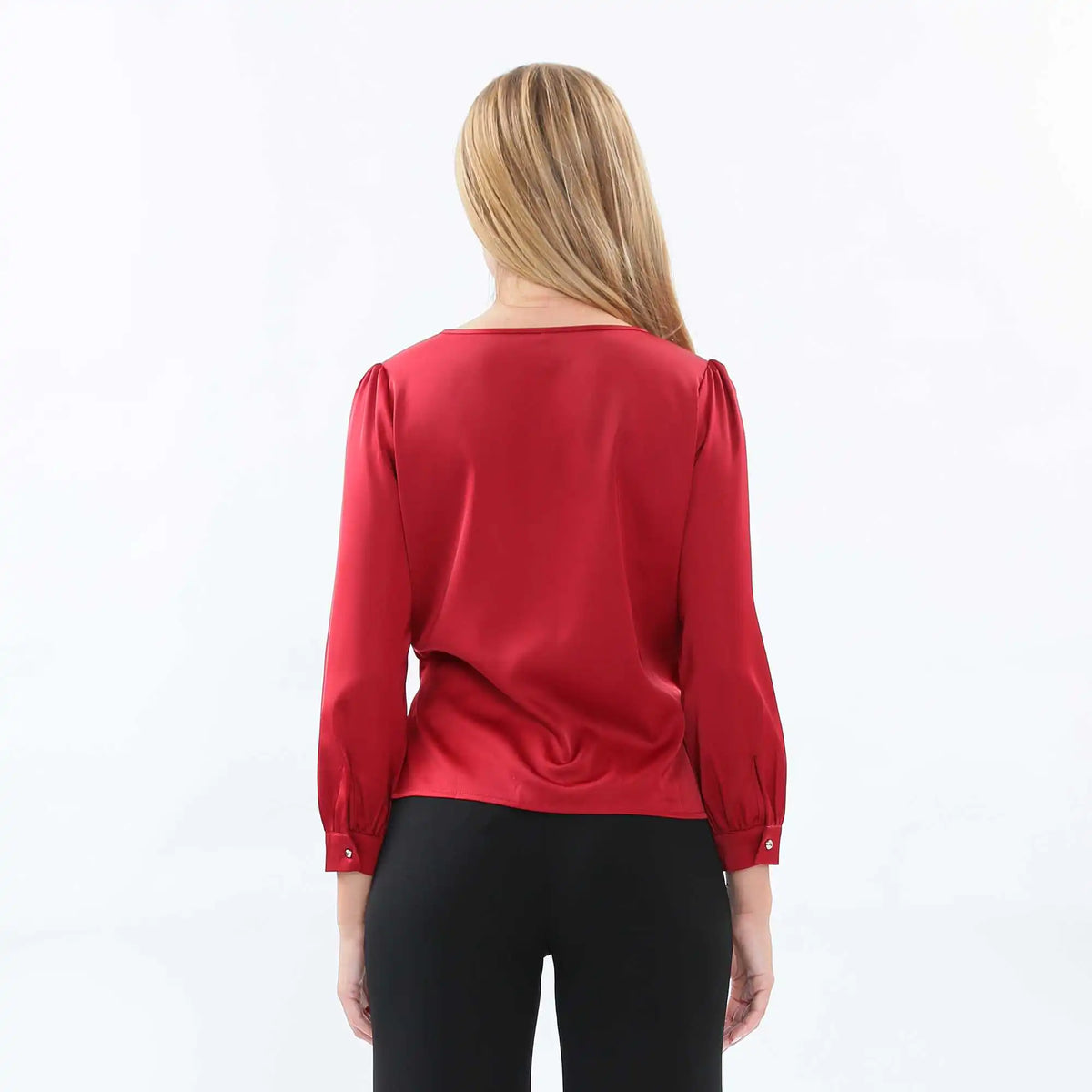 Plain Fashion Blouse For Women M Maroon M,53,98,57, Image