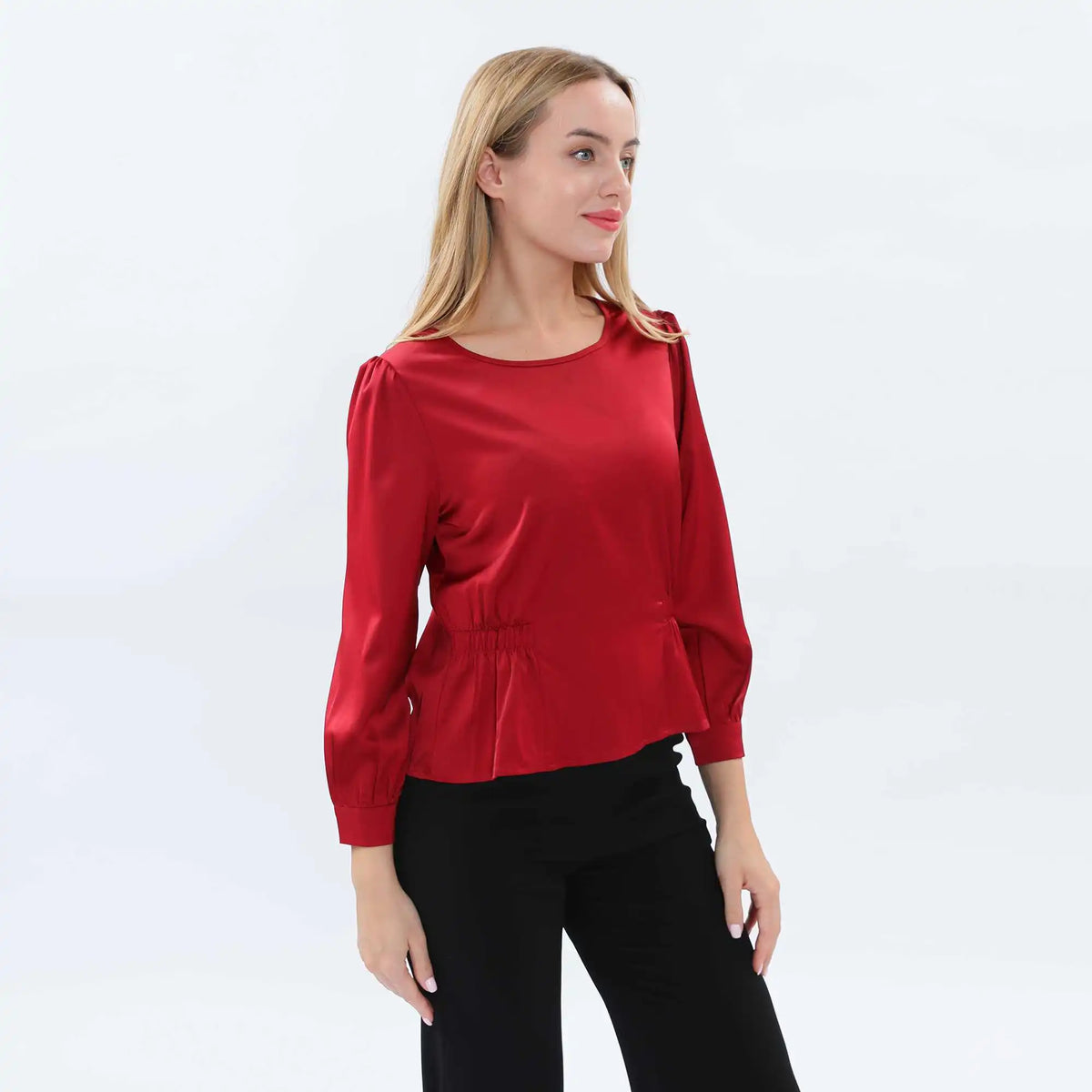 Plain Fashion Blouse For Women 2XL Maroon 2XL,55,110,58, Image