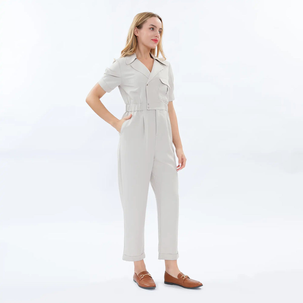 Plain Fashion Jumpsuit For Women