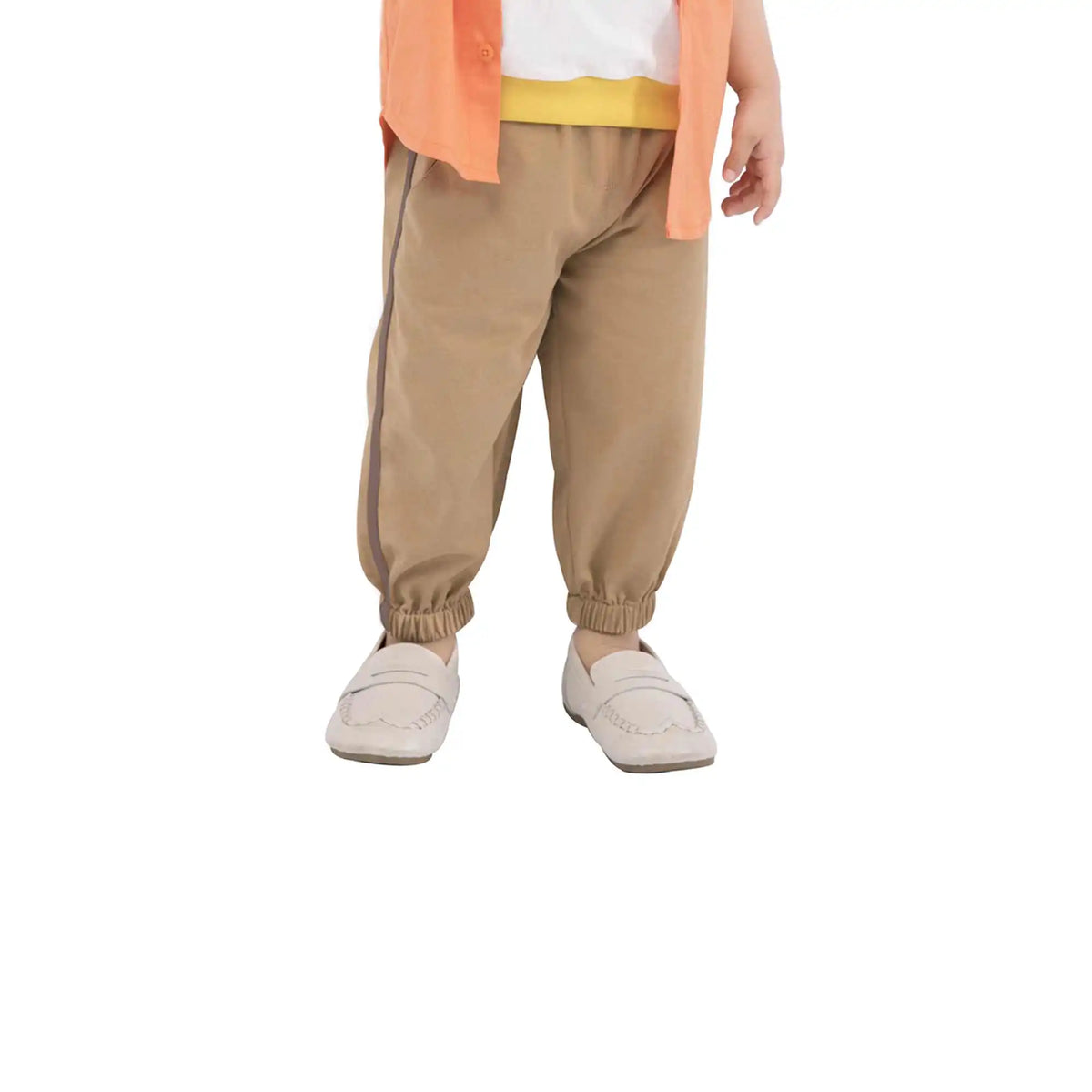 ankle tied casual pants for baby boy image