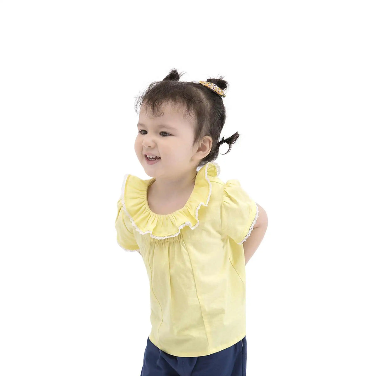 Lace Casual Blouse For Baby Girl 66 | 6-9M Yellow 66 | 6-9M,32.5,55,8.5, Image