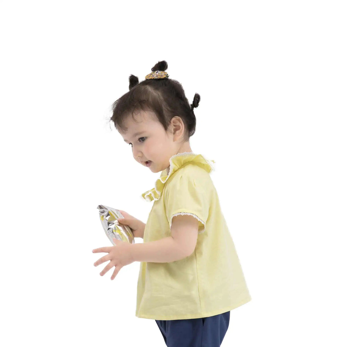 Lace Casual Blouse For Baby Girl 80 | 12-18M Yellow 80 | 12-18M,35.5,59,9.5, Image