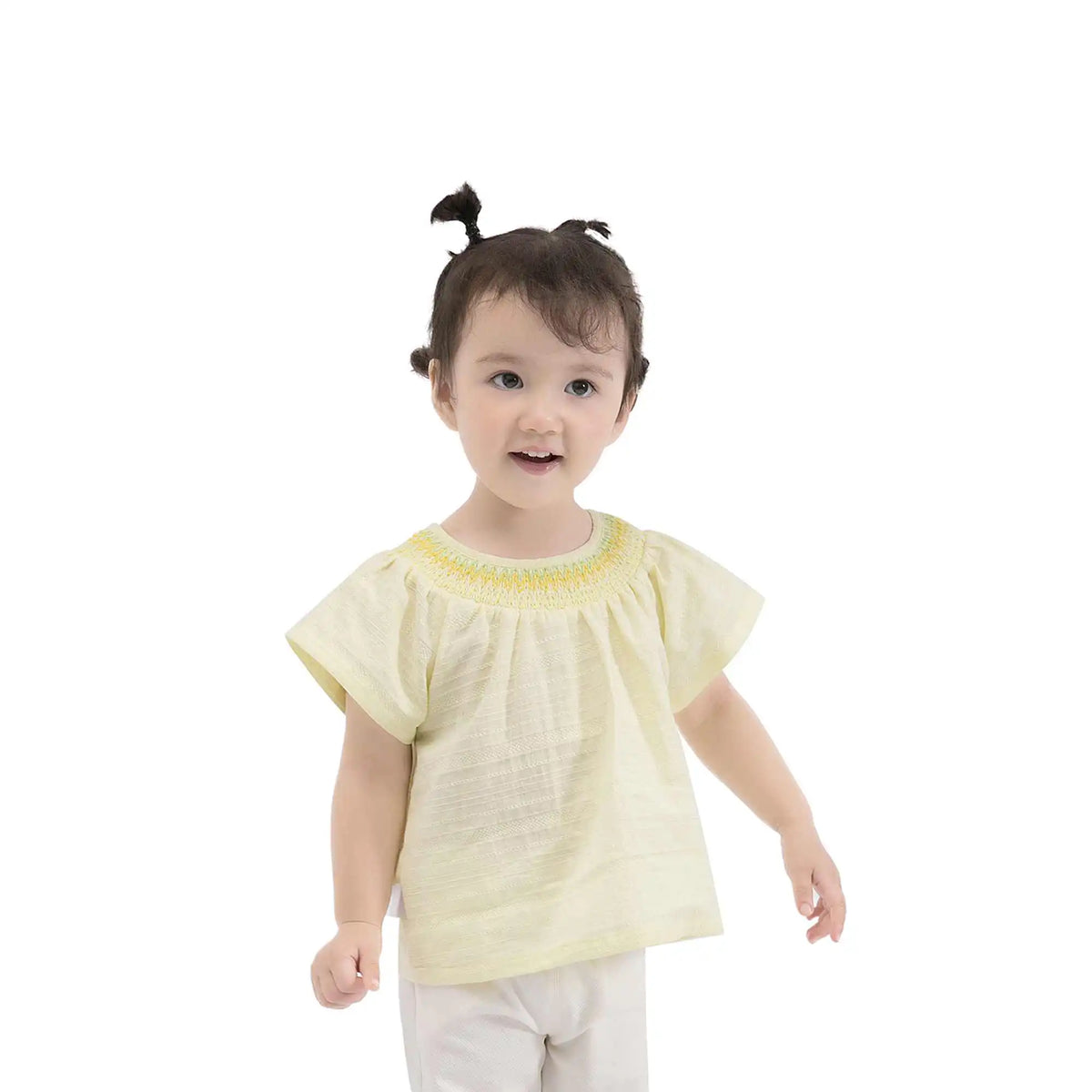 Quilting Casual Blouse For Baby Girl 66 | 6-9M Light Yellow 66 | 6-9M,32.5,55,12.5, Image