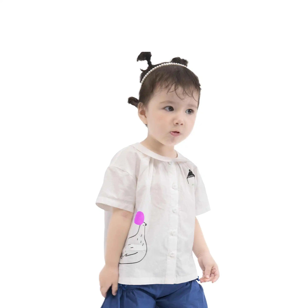 Printed Casual Shirt For Baby Girl 66 | 6-9M White 66 | 6-9M,33,58.6,8, Image