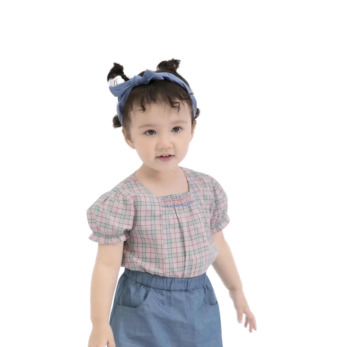 Checked Casual Blouse For Baby Girl 66 | 6-9M Pink Checks 66 | 6-9M,32.5,55,11, Image