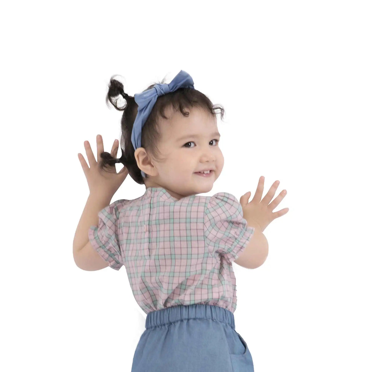 Checked Casual Blouse For Baby Girl 80 | 12-18M Pink Checks 80 | 12-18M,35.5,59,12, Image