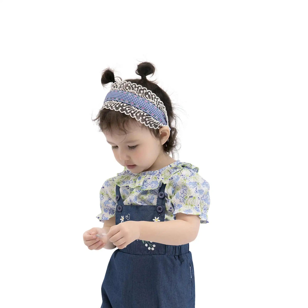 Floral Casual Blouse For Baby Girl 66 | 6-9M Blue Flower 66 | 6-9M,32.5,55,12, Image