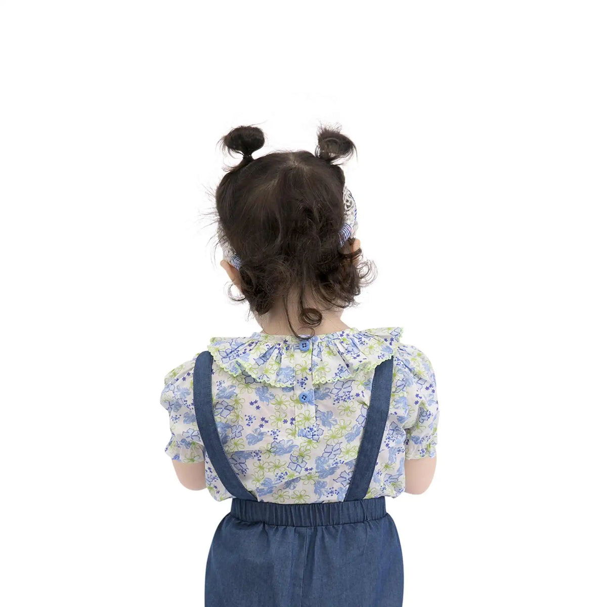 Floral Casual Blouse For Baby Girl 73 | 9-12M Blue Flower 73 | 9-12M,34,57,12.5, Image