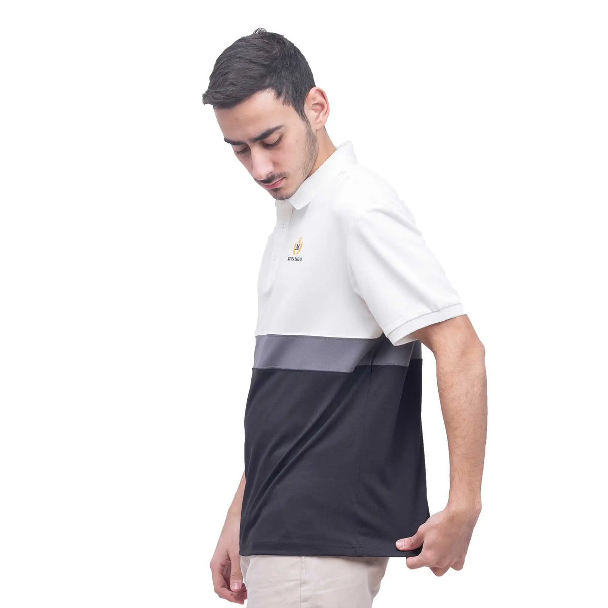 Color-Blocked Casual Polo Shirt For Men XL Black XL,74,112,24, Image