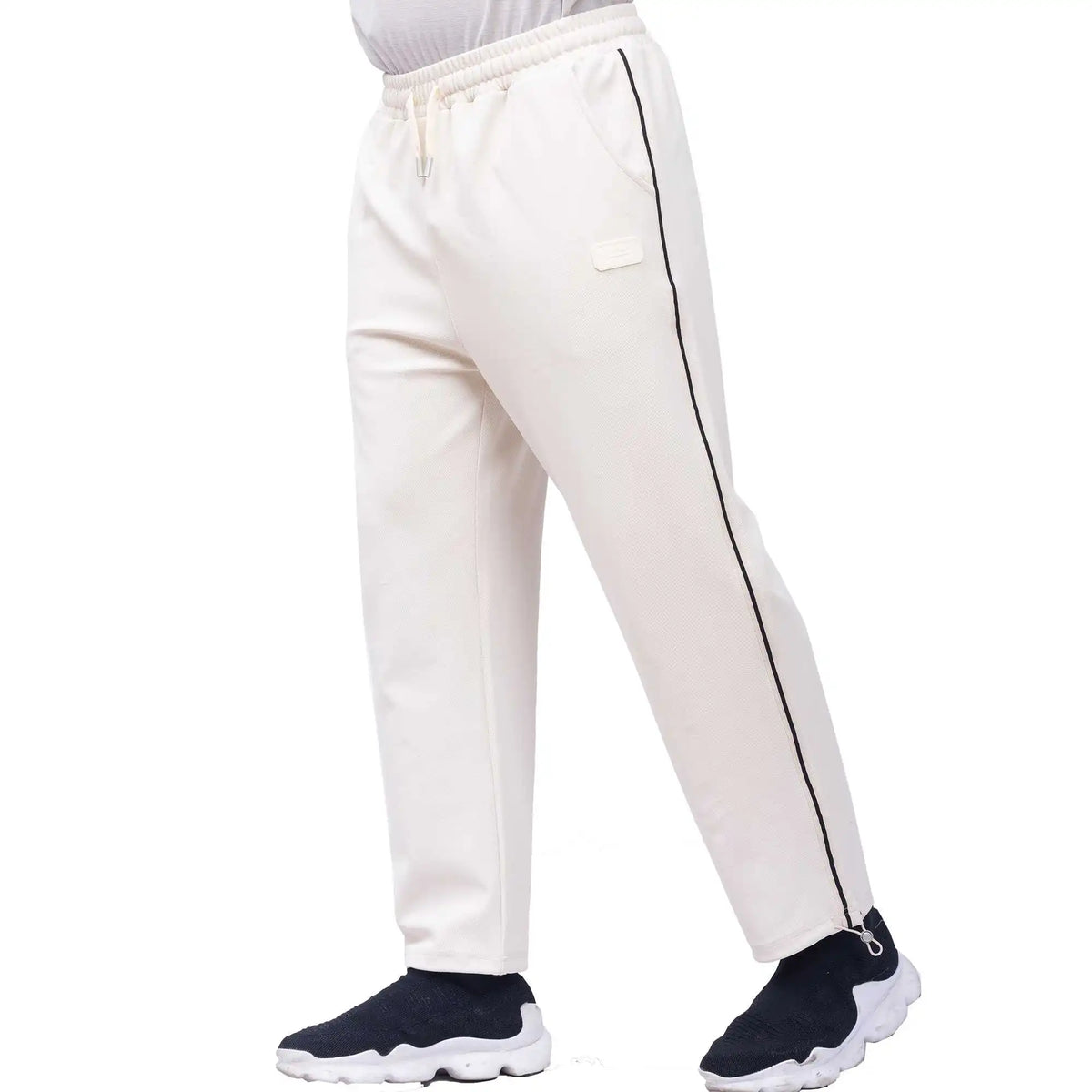 Ankle-Tied Casual Pants For Men 38 Black Image