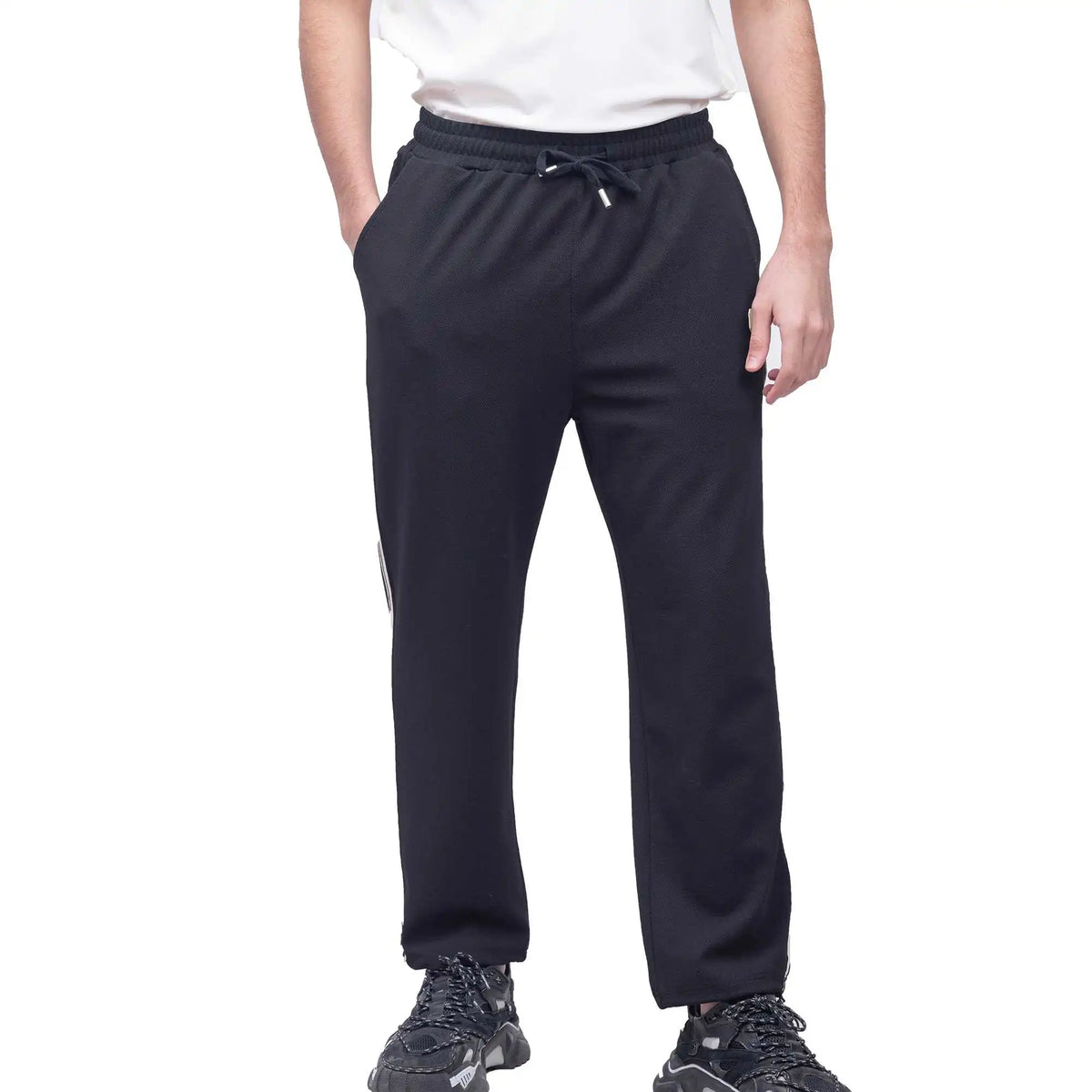 Ankle-Tied Casual Pants For Men 26 Black Image