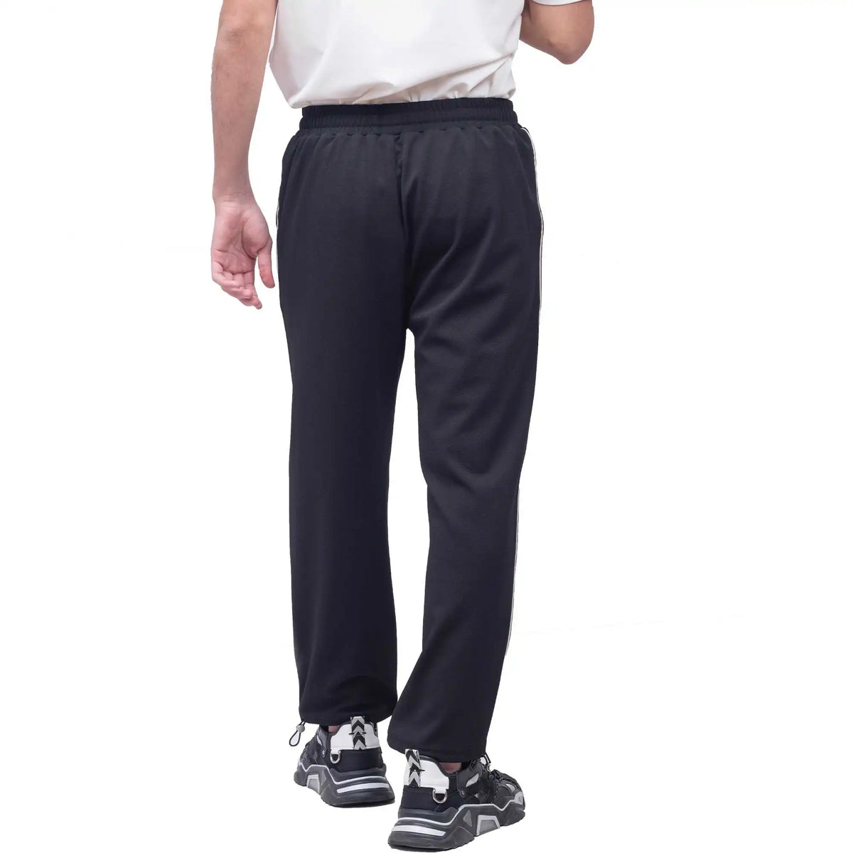 Ankle-Tied Casual Pants For Men 28 Black Image