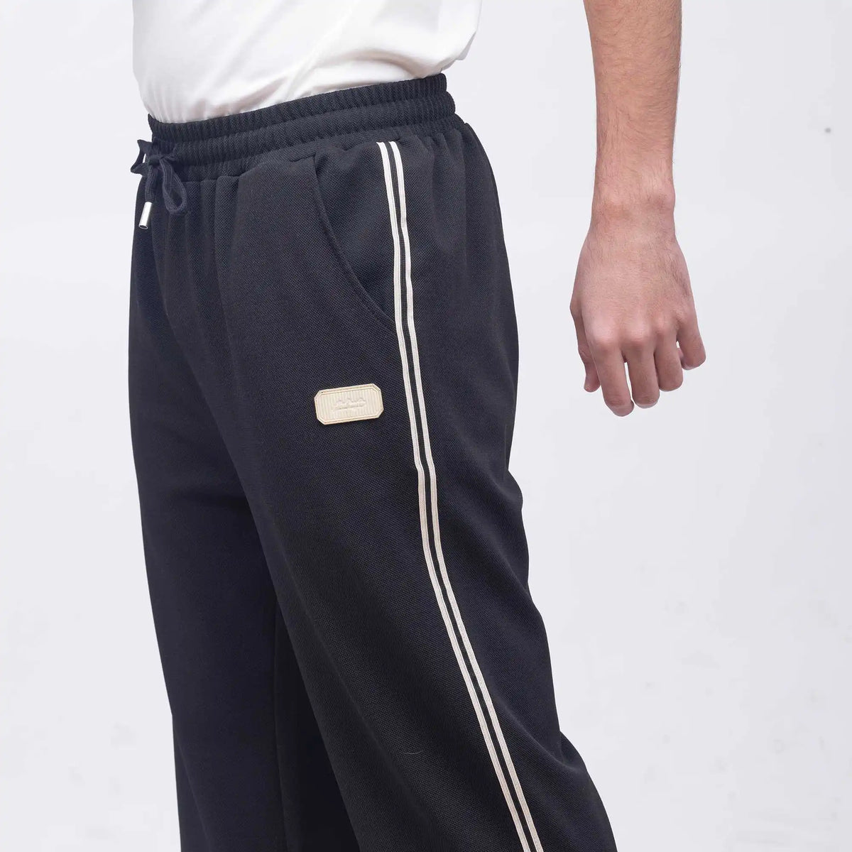 Ankle-Tied Casual Pants For Men 31 Black Image