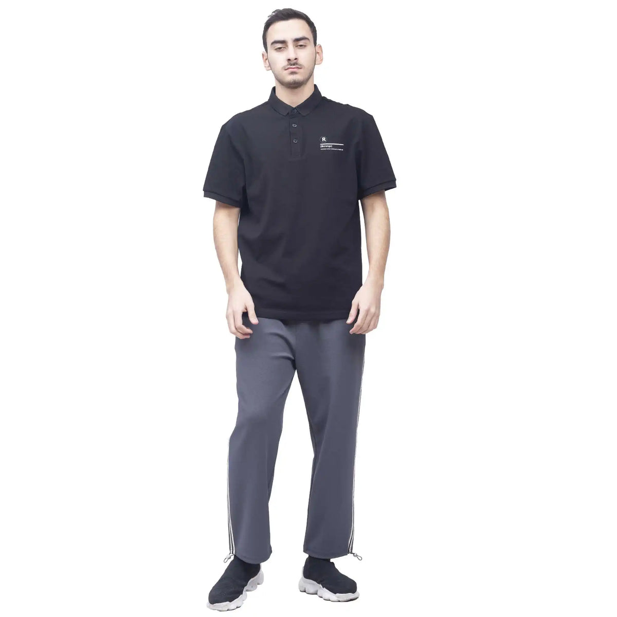 Ankle-Tied Casual Pants For Men 36 Black Image